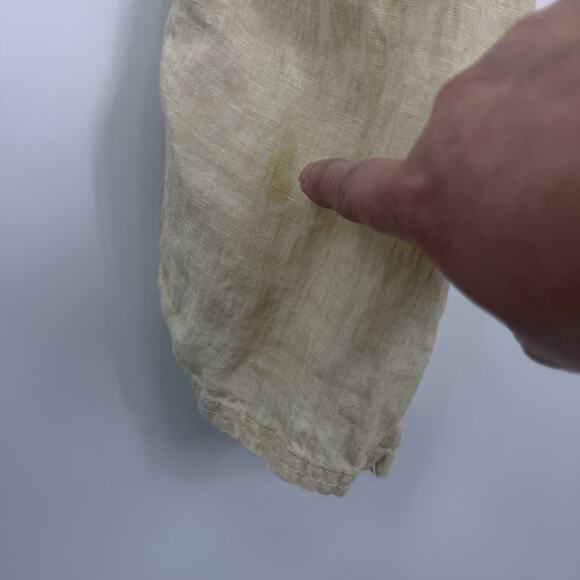 Toad & Co Lina Linen Pants Size Large Ivory Beige Pull on 32" Inseam - Picture 4 of 16